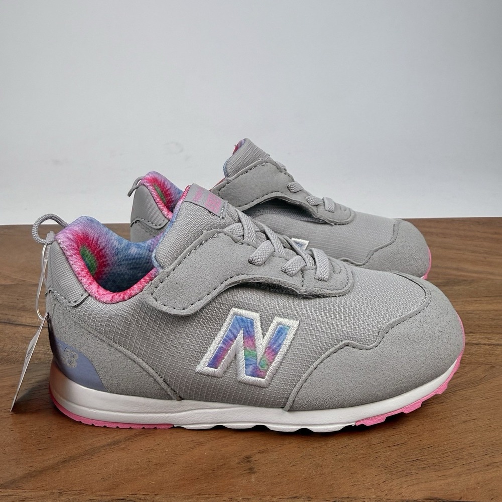 New Little Kids New Balance 515 New-B Hook & Loop Gray Casual Sneakers Size 7 C